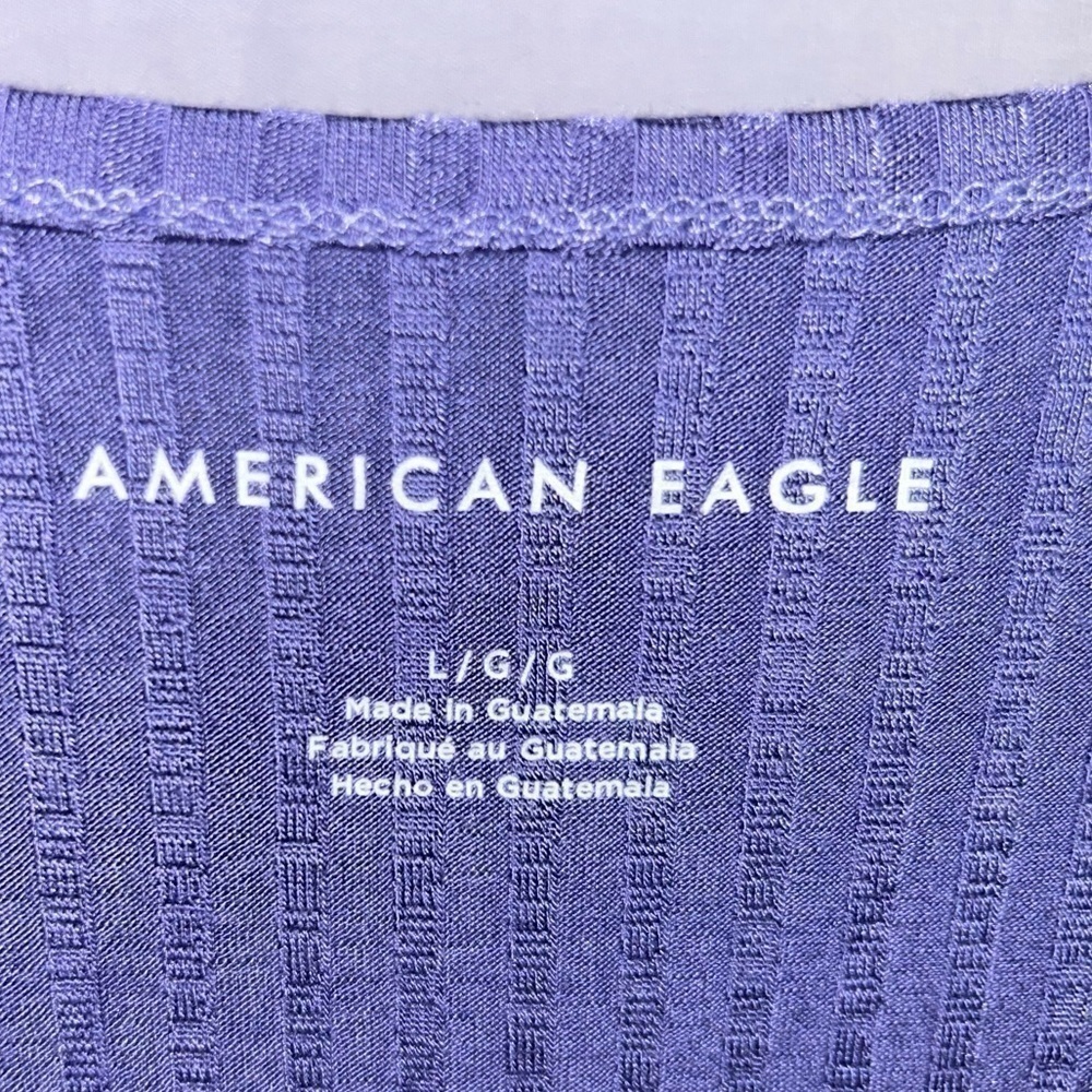 American Eagle Shirt Lace Up Swing T-Shirt Short Sleeve V-neck Lace up design - Picture 8 of 8